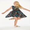 Matchable Family Hawaiian Fit and Flare Dress, Flamingo Party Black, Girl, Size 10 view 4