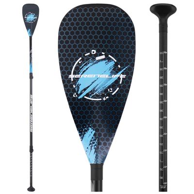 SereneLife Adjustable SUP Paddle - Adjustable 3-Piece Mix Carbonfiber Paddle, Lightweight & Comfortable to Use, Includes Carrying Bag w/ Zip and Handle, Comfortable Grip & Powerful Stroke