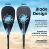 SereneLife Adjustable SUP Paddle - Adjustable 3-Piece Mix Carbonfiber Paddle, Lightweight & Comfortable to Use, Includes Carrying Bag w/ Zip and Handle, Comfortable Grip & Powerful Stroke view 3
