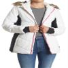 Spyder Women's Wren Faux Fur Hooded Full Zip Jacket, White Medium view 2