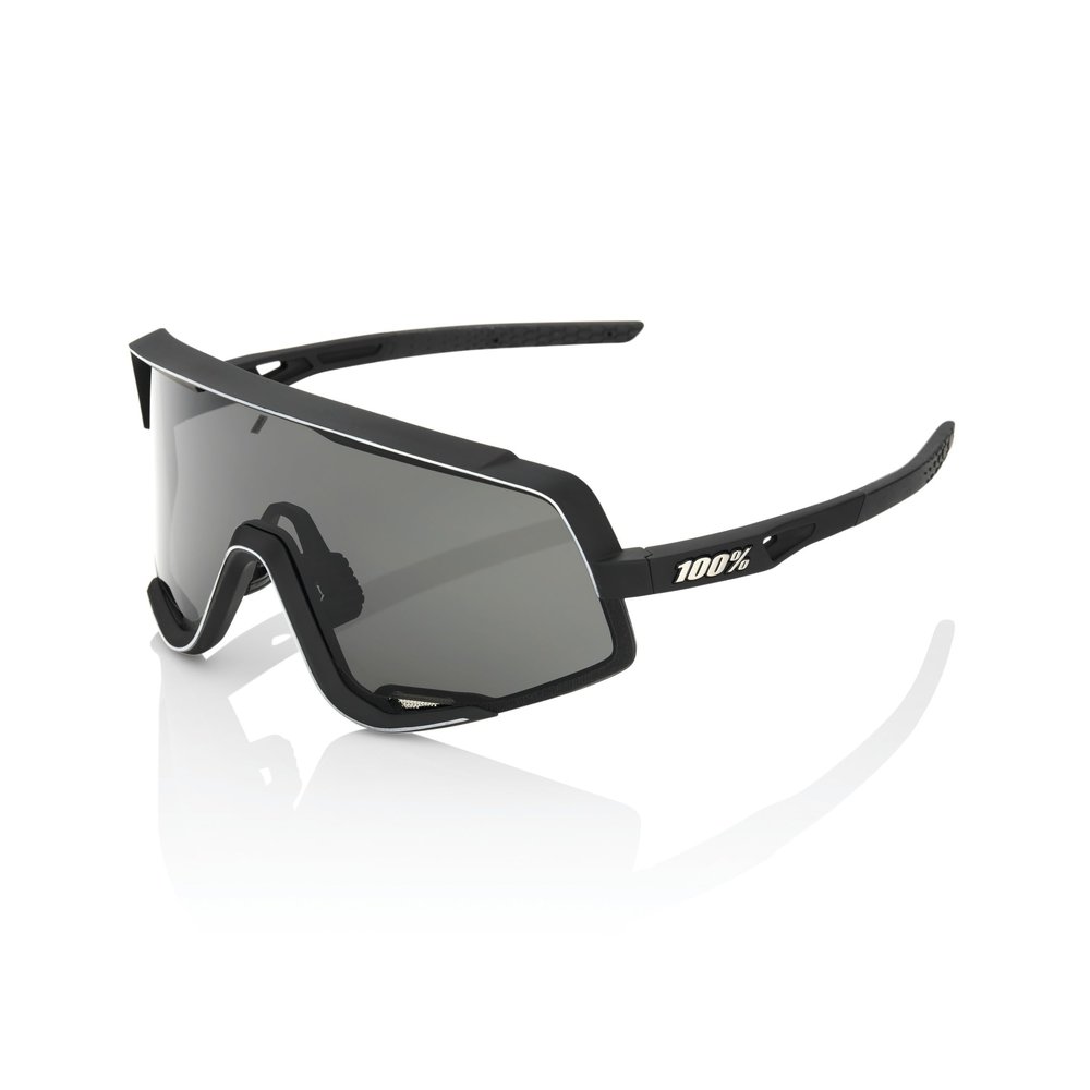 100% Glendale Sport Performance Cycling Sunglasses (Soft Tact Black - Smoke Lens)