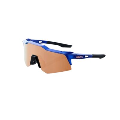100% Speedcraft XS Sport Performance Cycling Sunglasses (Gloss Cobalt Blue - HiPER Copper Mirror Lens)