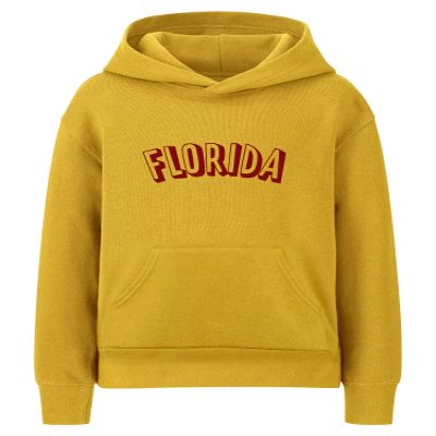 Daxton Youth Unisex Pullover Cities States Hoodie Mid-Weight Fleece Sweater - Florida Gold Burgundy, S