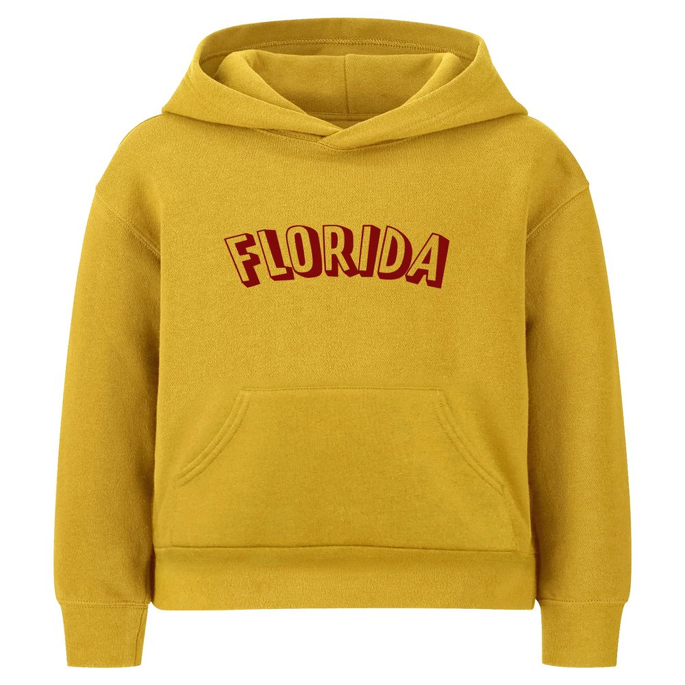 Daxton Youth Unisex Pullover Cities States Hoodie Mid-Weight Fleece Sweater - Florida Gold Burgundy, S
