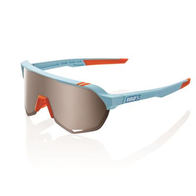 100% S2 Sport Performance Cycling Sunglasses (Soft Tact Two Tone - HiPER Silver Mirror Lens)