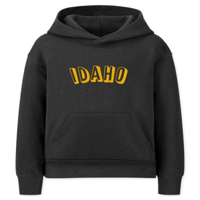 Daxton Youth Unisex Pullover Cities States Hoodie Mid-Weight Fleece Sweater - Idaho Black Gold, XS