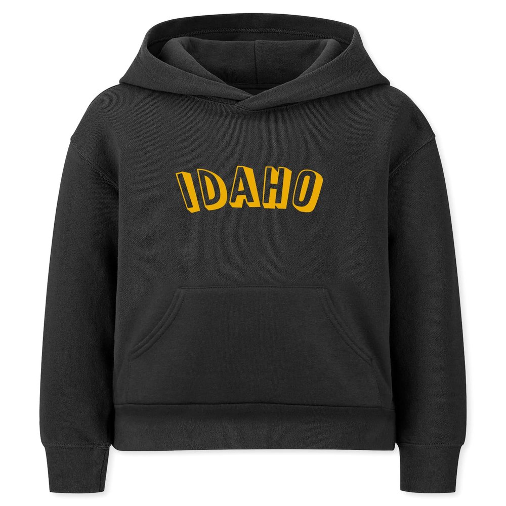 Daxton Youth Unisex Pullover Cities States Hoodie Mid-Weight Fleece Sweater - Idaho Black Gold, XS