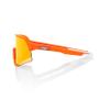 100% S3 Sport Performance Cycling Sunglasses (Soft Tact Neon Orange - HiPER Red Multilayer Mirror Lens) view 3
