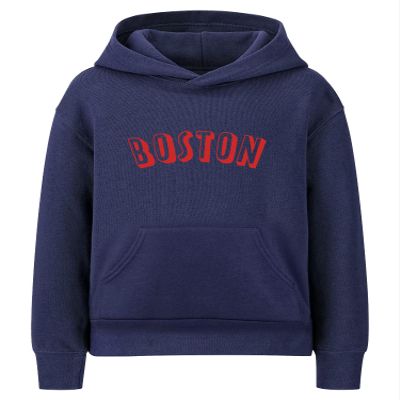 Daxton Youth Unisex Pullover Cities States Hoodie Mid-Weight Fleece Sweater - Boston Navy Red, M