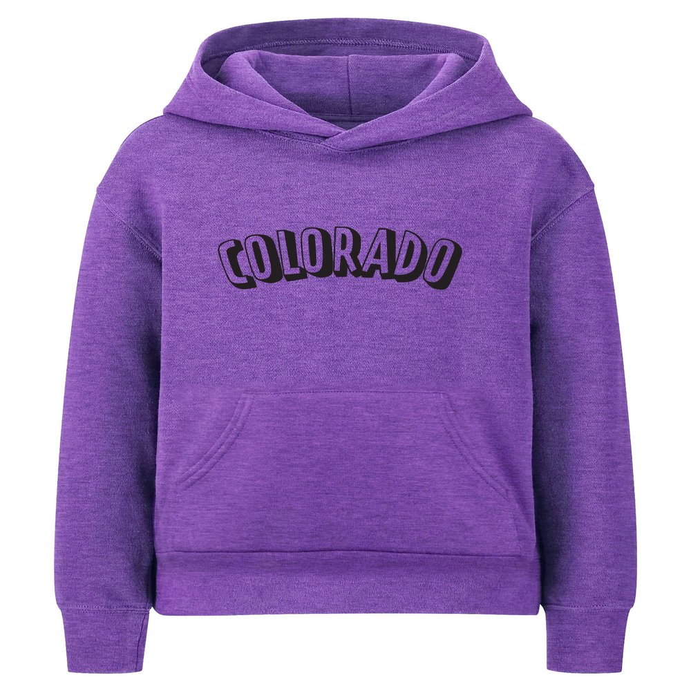 Daxton Youth Unisex Pullover Cities States Hoodie Mid-Weight Fleece Sweater - Colorado Hth Purple Black, L
