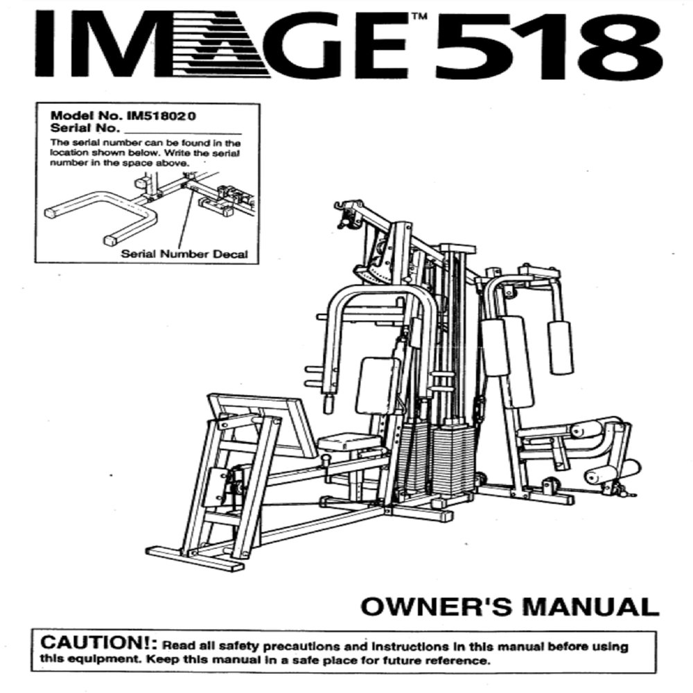 Icon Health & Fitness, Inc. Owner Manual 111780 Works W Image 518 - IM518020 Strength System