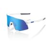 100% S3 Sport Performance Cycling Sunglasses (Matte White - HiPER Blue Multilayer Mirror Lens) view 1