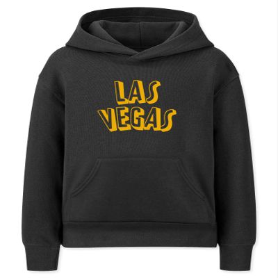 Daxton Youth Unisex Pullover Cities States Hoodie Mid-Weight Fleece Sweater - Las Vegas Black Gold, L