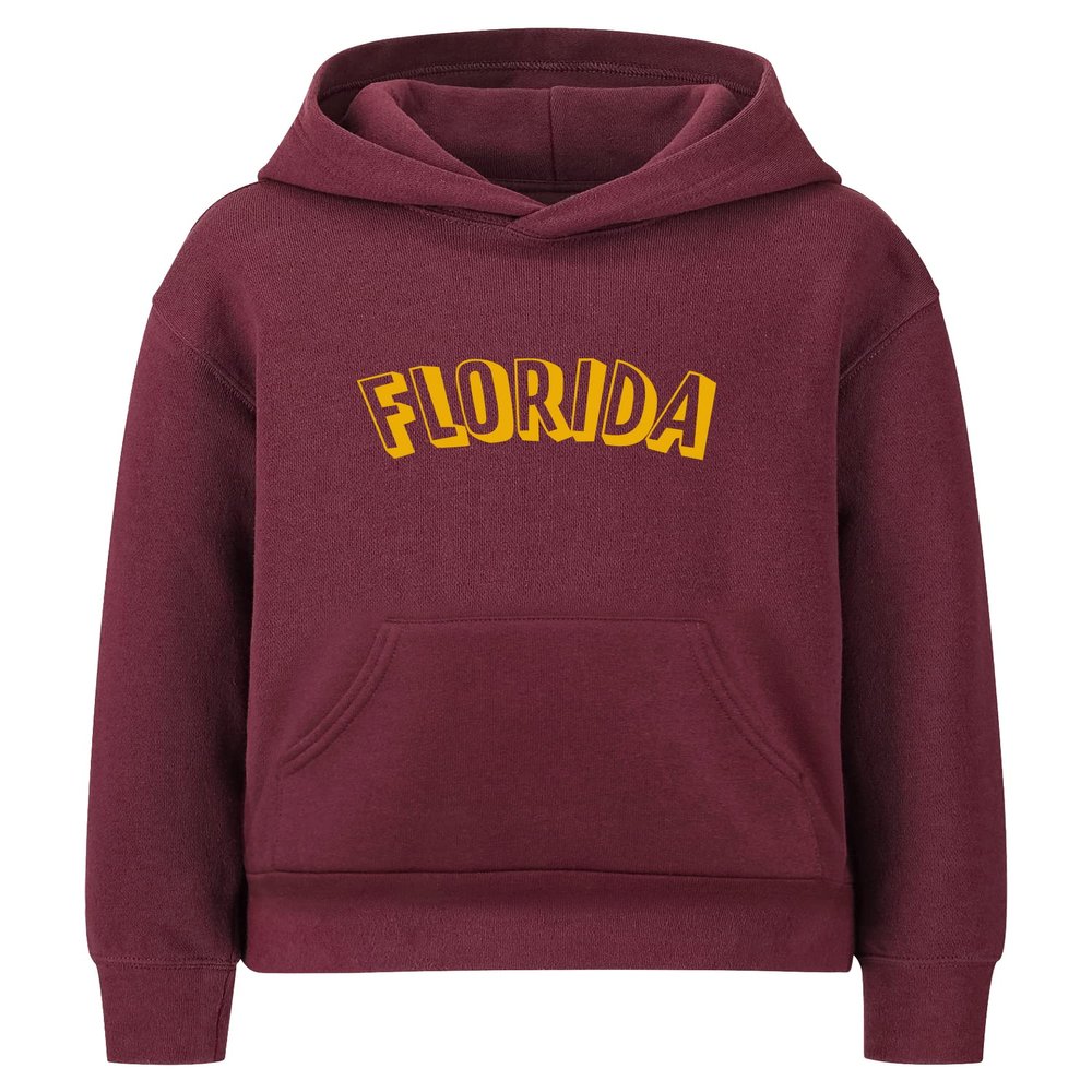 Daxton Youth Unisex Pullover Cities States Hoodie Mid-Weight Fleece Sweater - Florida Burgundy Gold, S