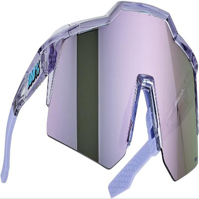 100% Speedcraft XS Sport Performance Cycling Sunglasses (Polished Translucent Lavender - HiPER Lavender Mirror Lens)