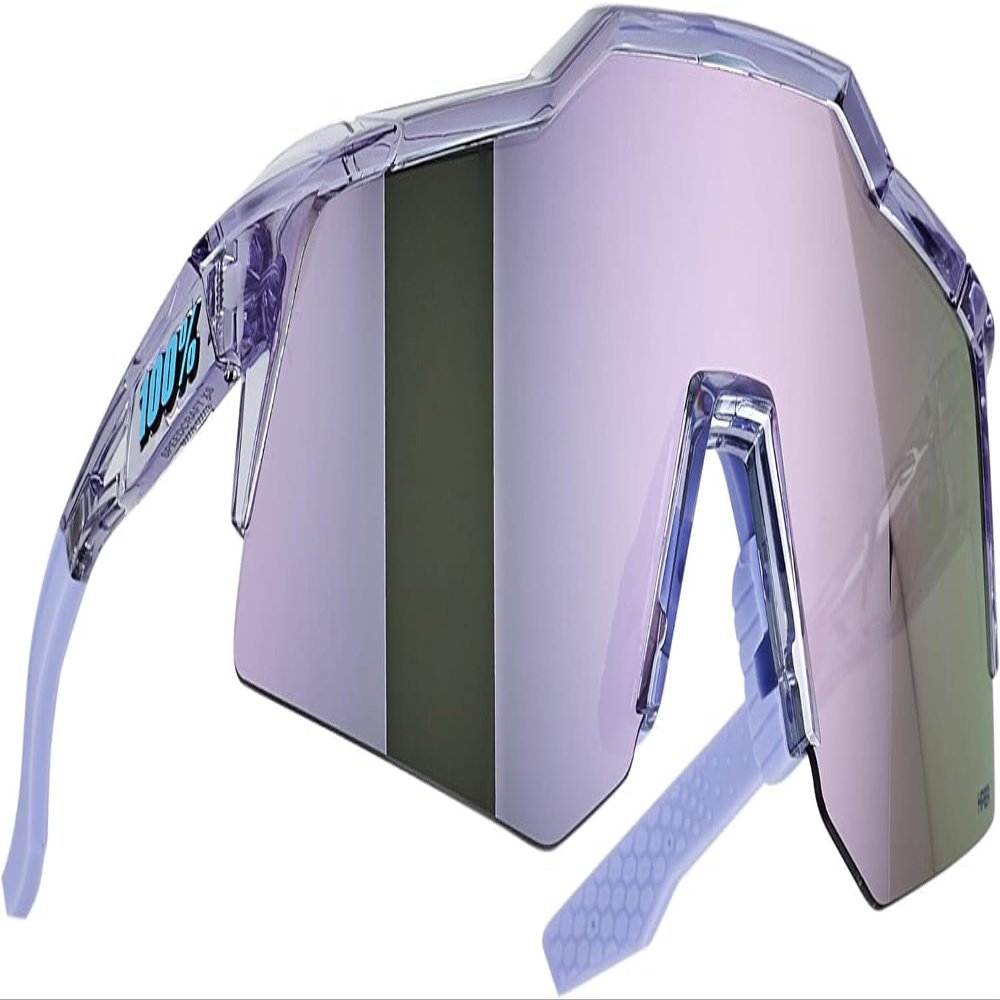 100% Speedcraft XS Sport Performance Cycling Sunglasses (Polished Translucent Lavender - HiPER Lavender Mirror Lens)