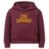 Daxton Youth Unisex Pullover Cities States Hoodie Mid-Weight Fleece Sweater - Los Angeles Burgundy Gold, XS view 1