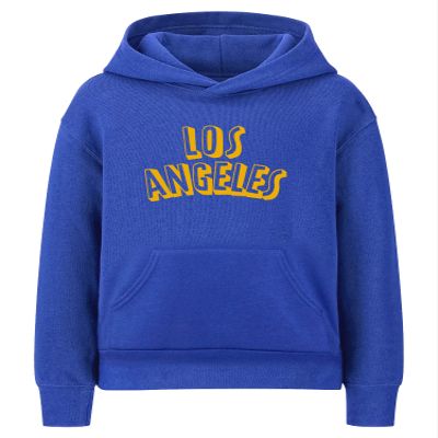Daxton Youth Unisex Pullover Cities States Hoodie Mid-Weight Fleece Sweater - Los Angeles Royal Gold, S