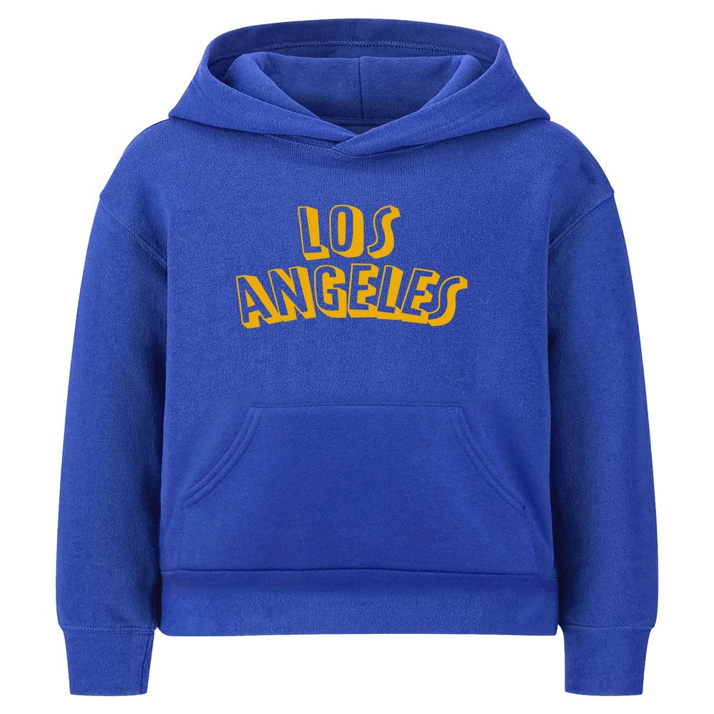 Daxton Youth Unisex Pullover Cities States Hoodie Mid-Weight Fleece Sweater - Los Angeles Royal Gold, S