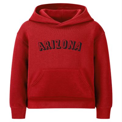 Daxton Youth Unisex Pullover Cities States Hoodie Mid-Weight Fleece Sweater - Arizona Red Black, S