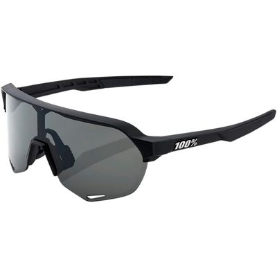 100% S2 Sport Performance Cycling Sunglasses (Soft Tact Black - Smoke Lens)