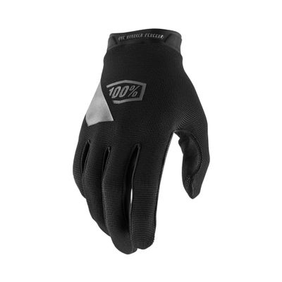 100% Ridecamp Gloves - Motocross & Mountain Biking - Lightweight Riding Gloves for Men & Women - Black, X-Large