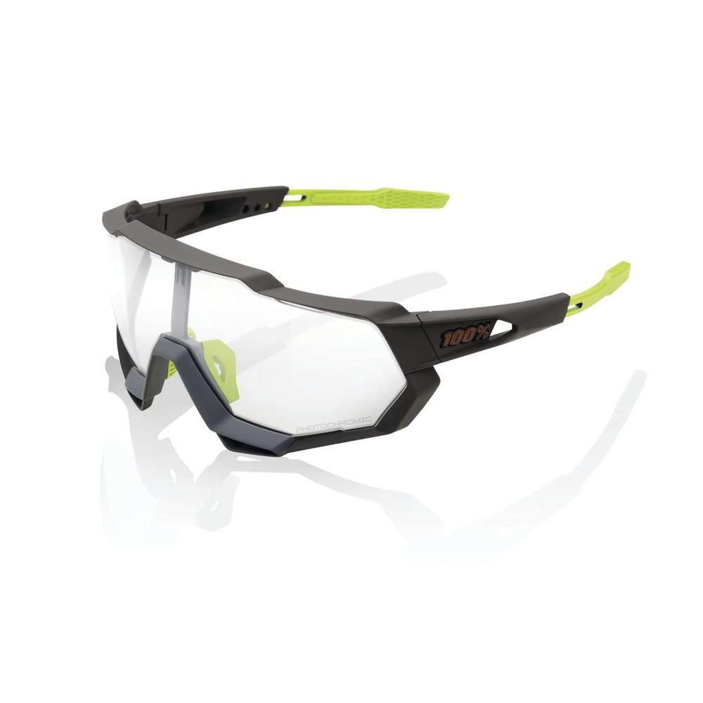 100% Speedtrap Sport Performance Cycling Sunglasses - Premium Large Lens Shield - MTB, Dirt Bike, & Road Biking Eyewear with Interchangeable Lenses