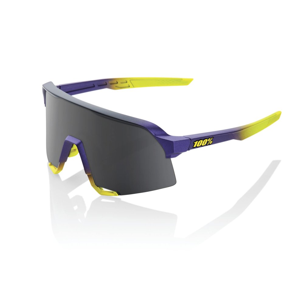 100% S3 Sport Performance Cycling Sunglasses (Matte Metallic Digital Brights - Smoke Lens)