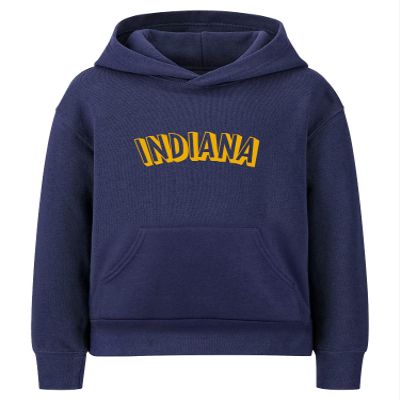 Daxton Youth Unisex Pullover Cities States Hoodie Mid-Weight Fleece Sweater - Indiana Navy Gold, XS