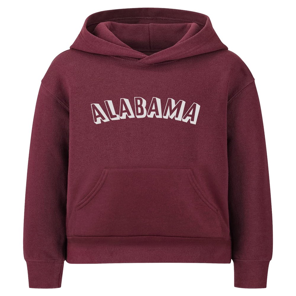Daxton Youth Unisex Pullover Cities States Hoodie Mid-Weight Fleece Sweater - Alabama Burgundy White, S