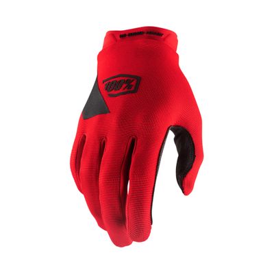 100% Ridecamp Gloves - Motocross & Mountain Biking - Lightweight Riding Gloves for Men & Women - Red, Medium