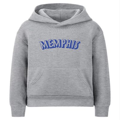Daxton Youth Unisex Pullover Cities States Hoodie Mid-Weight Fleece Sweater - Memphis Heather Gray Royal, M