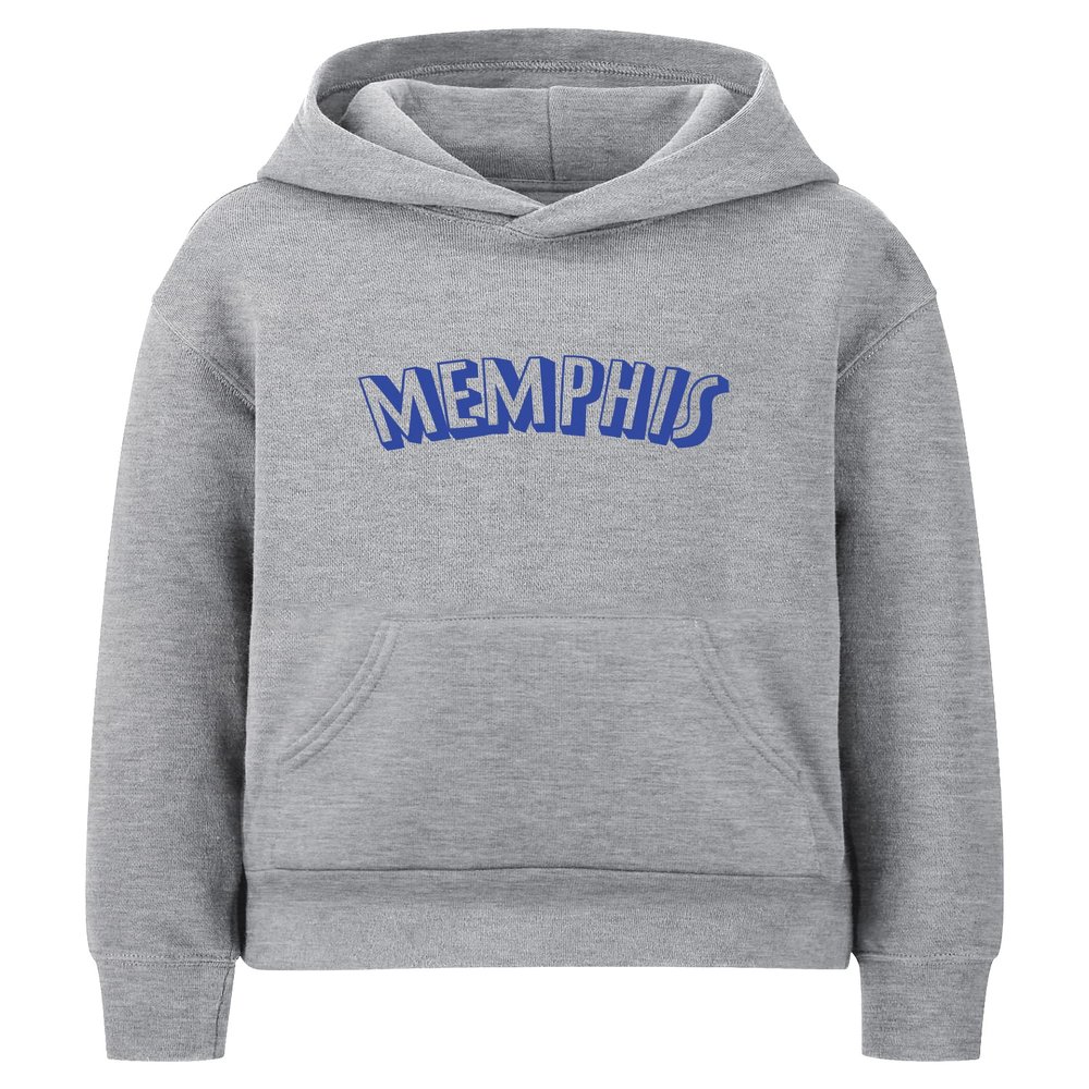 Daxton Youth Unisex Pullover Cities States Hoodie Mid-Weight Fleece Sweater - Memphis Heather Gray Royal, M
