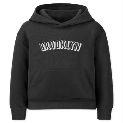 Daxton Youth Unisex Pullover Cities States Hoodie Mid-Weight Fleece Sweater - Brooklyn Black White, M