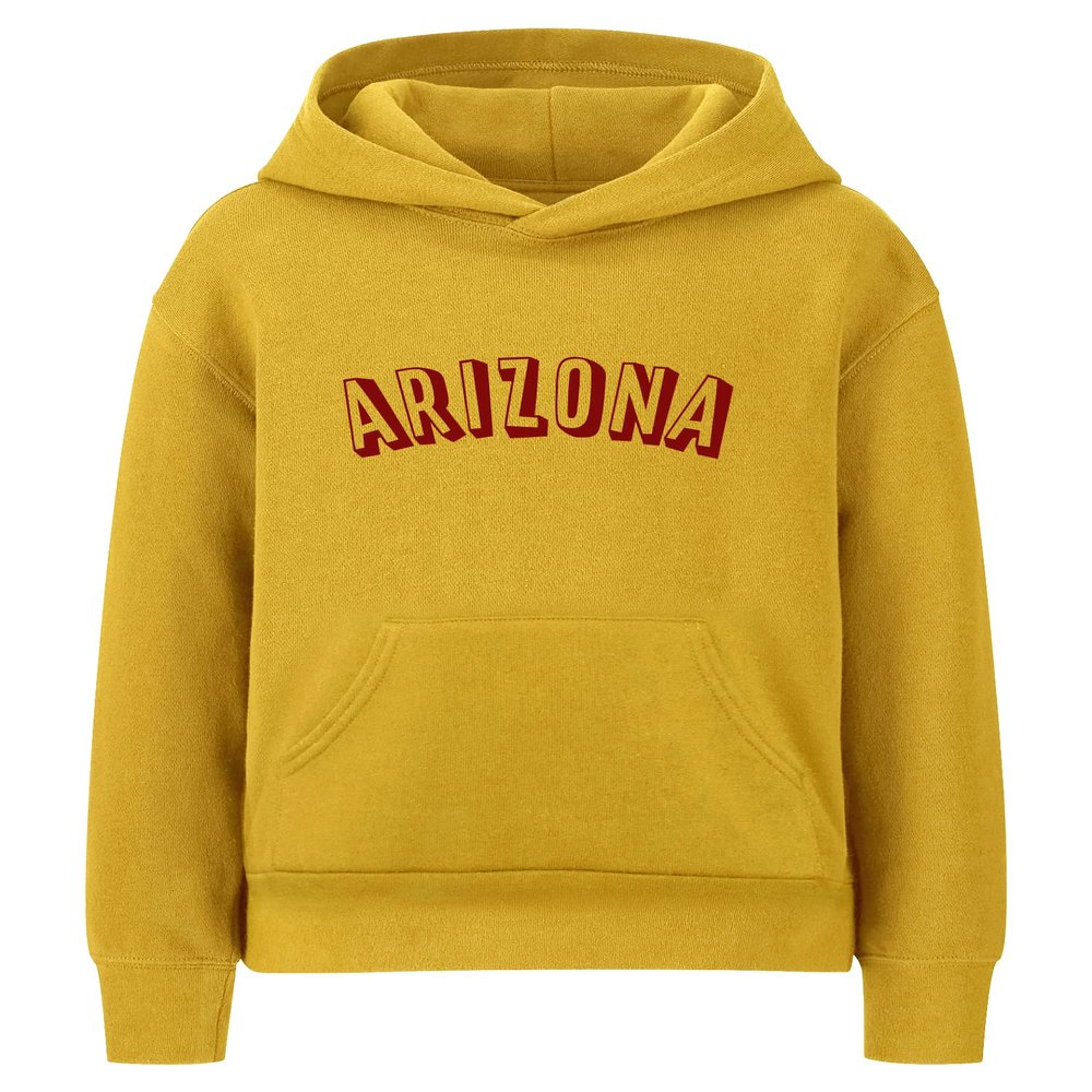 Daxton Youth Unisex Pullover Cities States Hoodie Mid-Weight Fleece Sweater - Arizona Gold Burgundy, XL