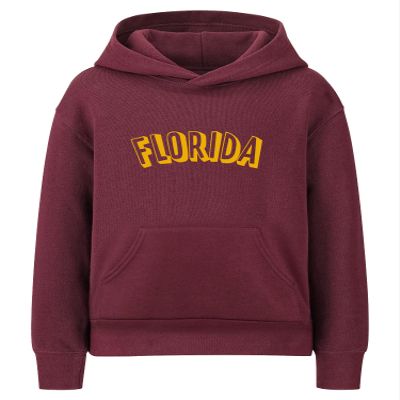 Daxton Youth Unisex Pullover Cities States Hoodie Mid-Weight Fleece Sweater - Florida Burgundy Gold, M