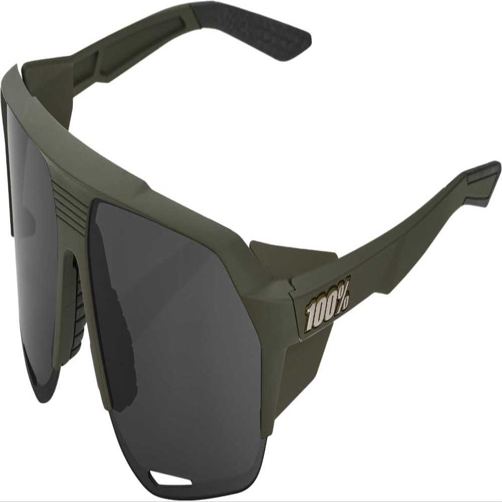 100% Norvik Winter Sport Performance Sunglasses (Soft Tact Army Green - Smoke Lens)