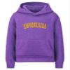 Daxton Youth Unisex Pullover Cities States Hoodie Mid-Weight Fleece Sweater - Lousiana Heather Purple Gold, S view 1