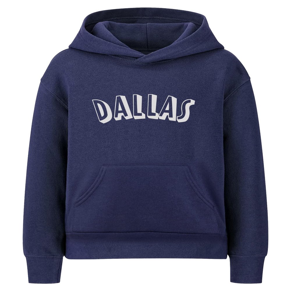 Daxton Youth Unisex Pullover Cities States Hoodie Mid-Weight Fleece Sweater - Dallas Navy White, XL