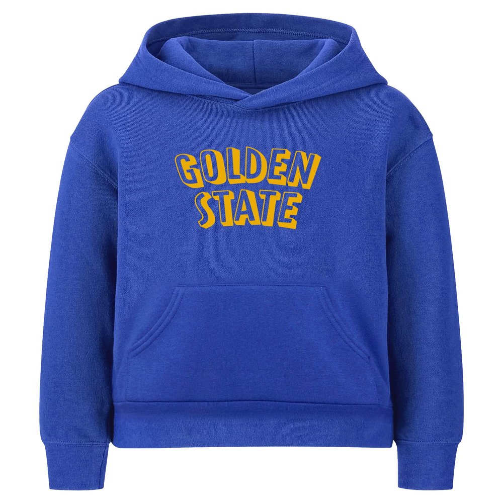 Daxton Youth Unisex Pullover Cities States Hoodie Mid-Weight Fleece Sweater - Golden State Royal Gold, L