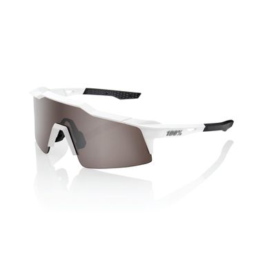 100% SPEEDCRAFT SL Sport Performance Cycling Sunglasses (Matte White - HiPER Silver Mirror Lens)