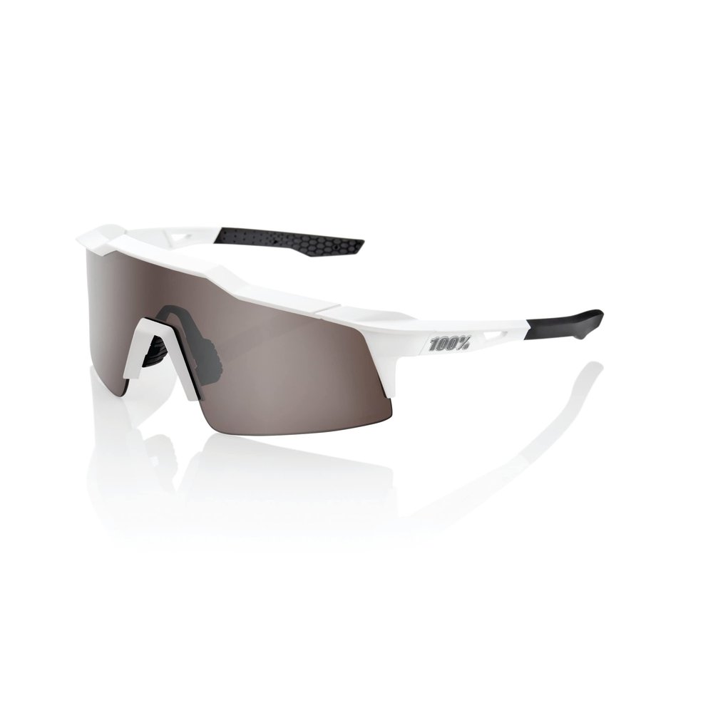 100% SPEEDCRAFT SL Sport Performance Cycling Sunglasses (Matte White - HiPER Silver Mirror Lens)