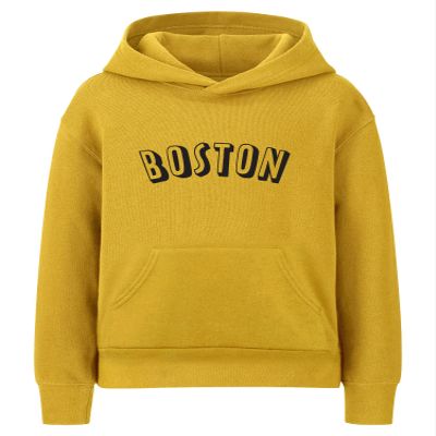 Daxton Youth Unisex Pullover Cities States Hoodie Mid-Weight Fleece Sweater - Boston Gold Black, L