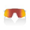 100% S3 Sport Performance Cycling Sunglasses (Soft Tact White - HiPER Red Multilayer Mirror Lens) view 2