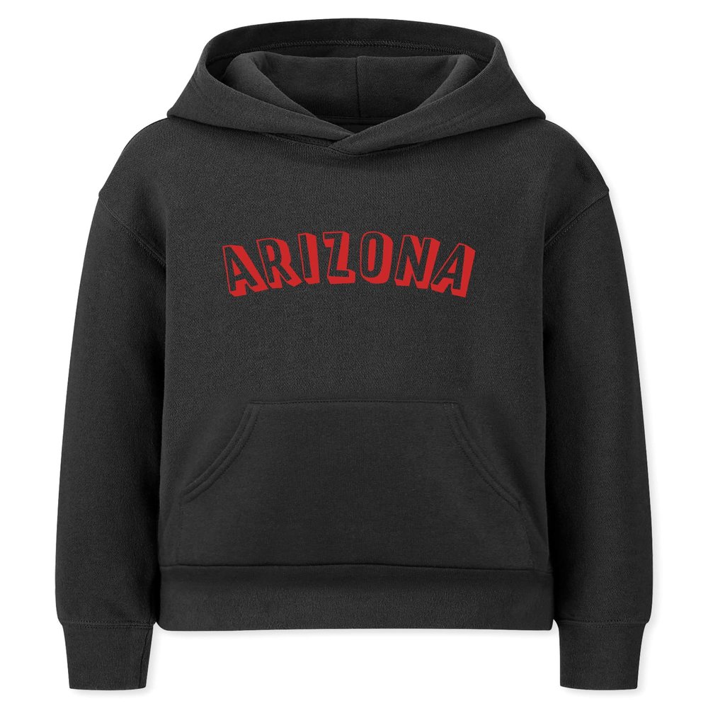 Daxton Youth Unisex Pullover Cities States Hoodie Mid-Weight Fleece Sweater - Arizona Black Red, L