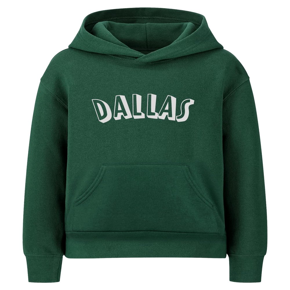Daxton Youth Unisex Pullover Cities States Hoodie Mid-Weight Fleece Sweater - Dallas Hunter White, XL