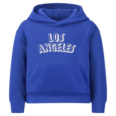 Daxton Youth Unisex Pullover Cities States Hoodie Mid-Weight Fleece Sweater - Los Angeles Royal White, XL