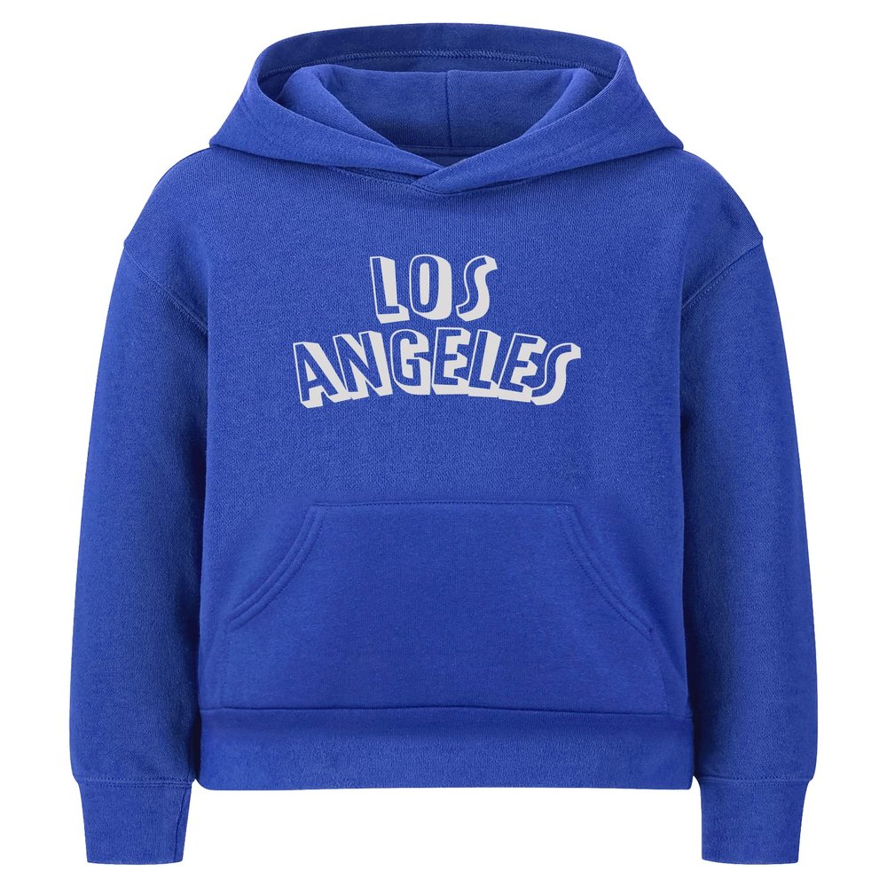 Daxton Youth Unisex Pullover Cities States Hoodie Mid-Weight Fleece Sweater - Los Angeles Royal White, XL