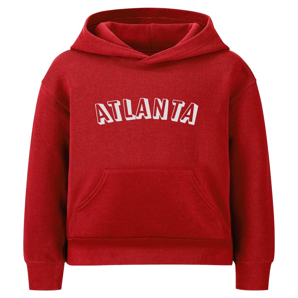 Daxton Youth Unisex Pullover Cities States Hoodie Mid-Weight Fleece Sweater - Atlanta Red White, S