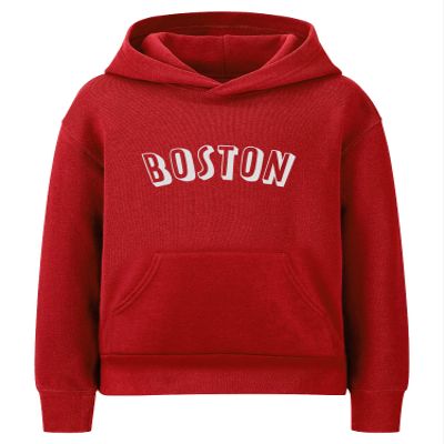 Daxton Youth Unisex Pullover Cities States Hoodie Mid-Weight Fleece Sweater - Boston Red White, XS
